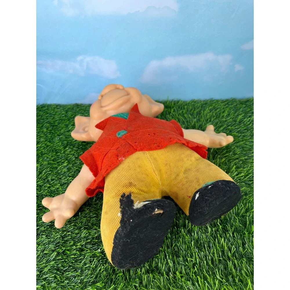 Vintage Scandia House Doll Large Ears Glass Eyes Red Vest Yellow Pants
